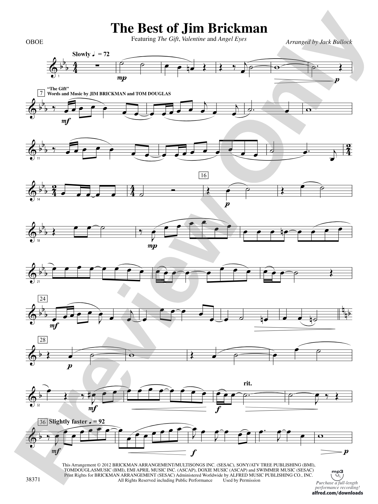 The Best of Jim Brickman: Oboe