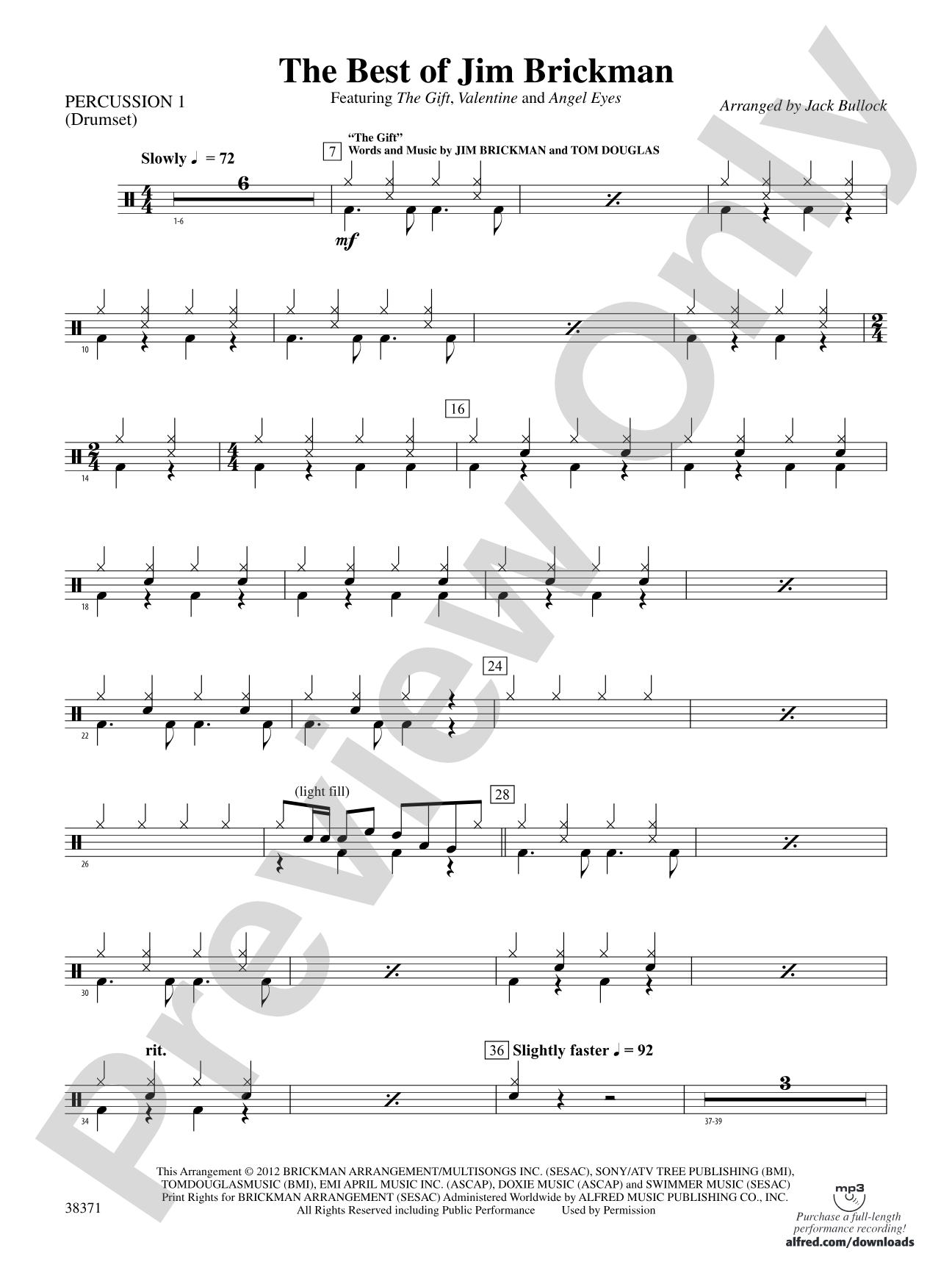 The Best of Jim Brickman: 1st Percussion