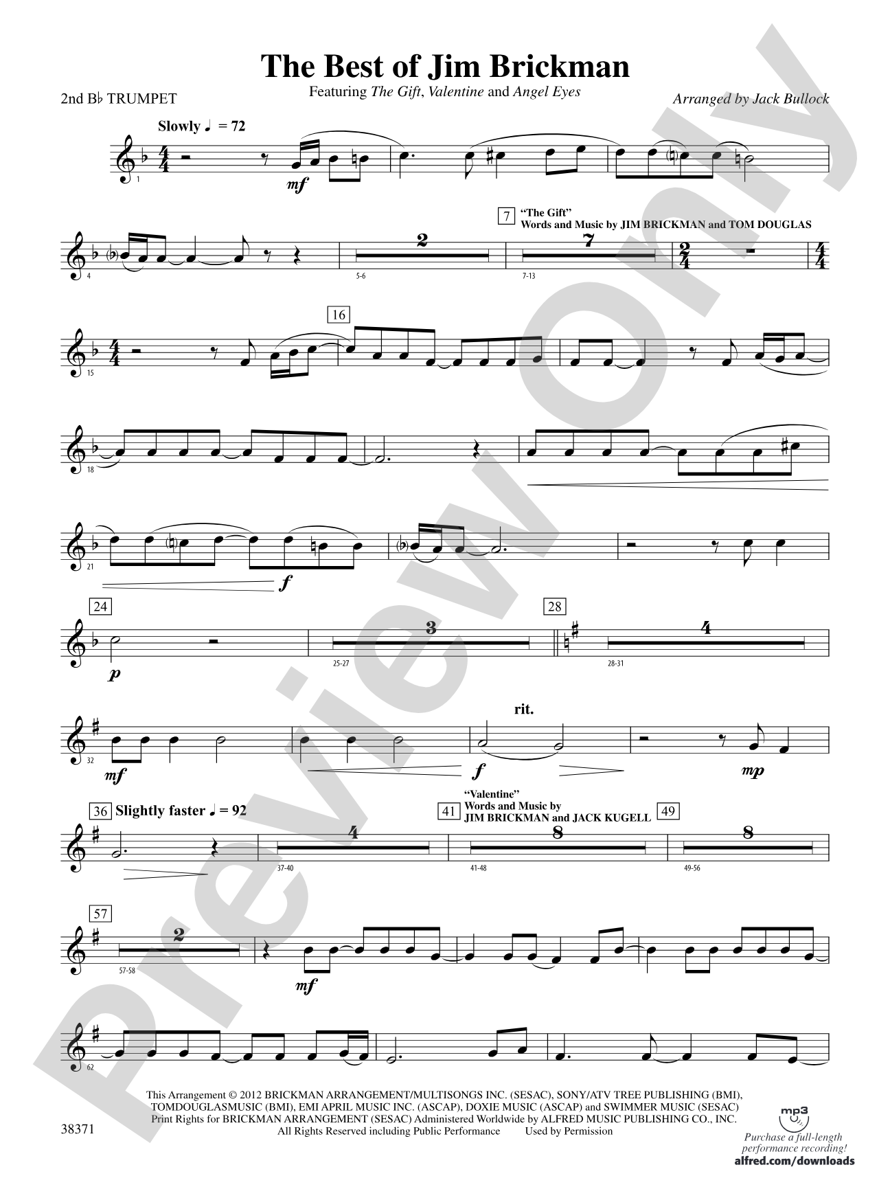 The Best of Jim Brickman: 2nd B-flat Trumpet