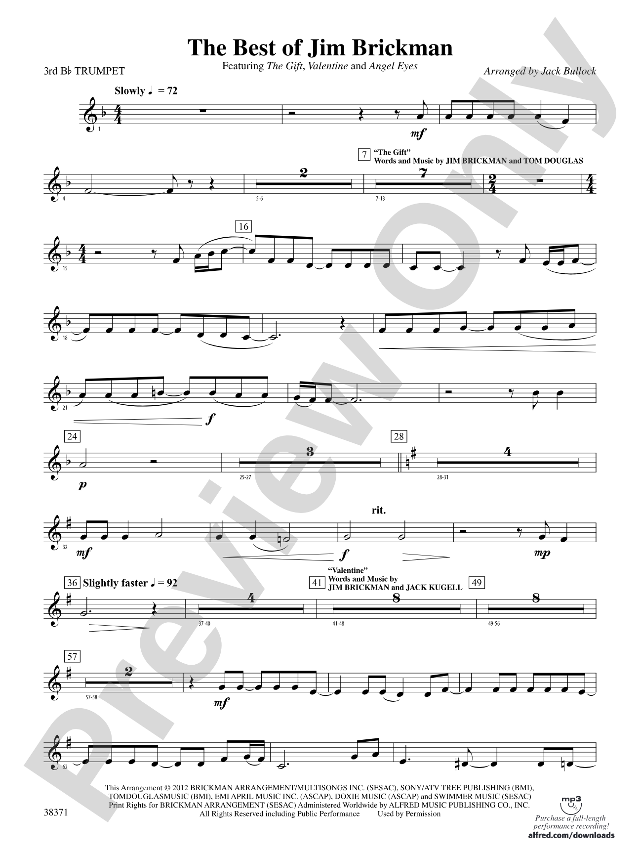 The Best of Jim Brickman: 3rd B-flat Trumpet