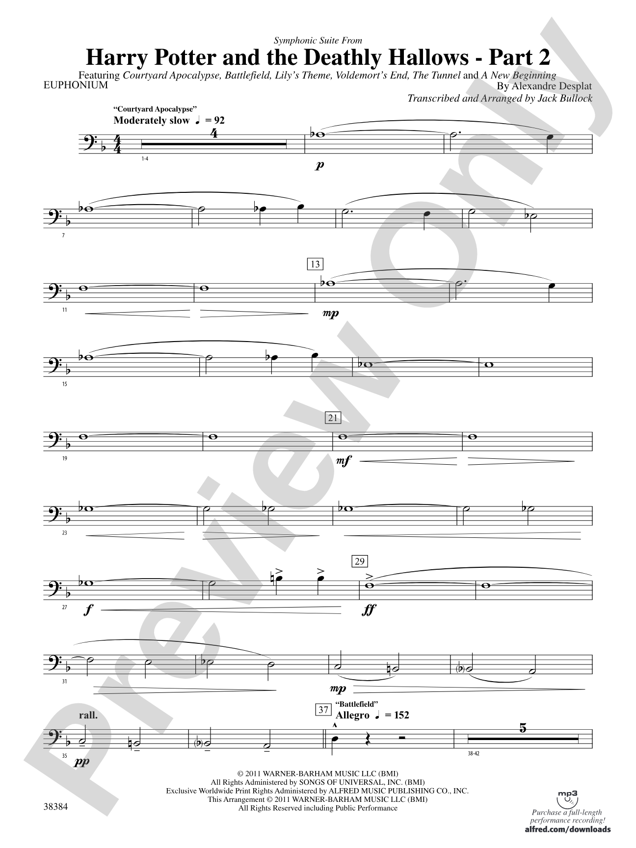 Harry Potter and the Deathly Hallows, Part 2, Symphonic Suite from: Baritone B.C.