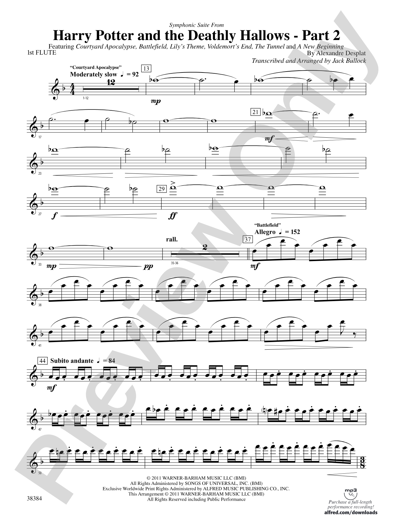 Harry Potter and the Deathly Hallows, Part 2, Symphonic Suite from: Flute