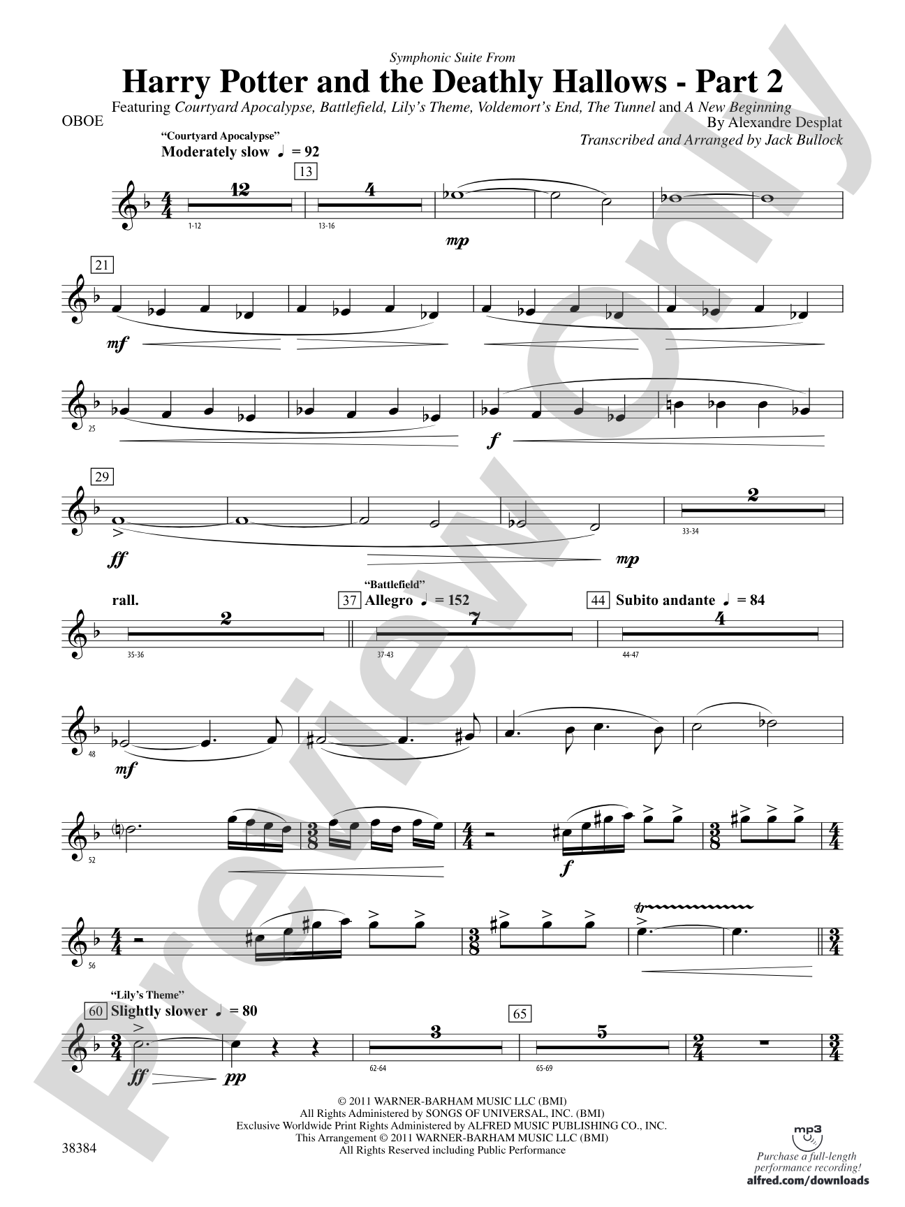 Harry Potter and the Deathly Hallows, Part 2, Symphonic Suite from: Oboe