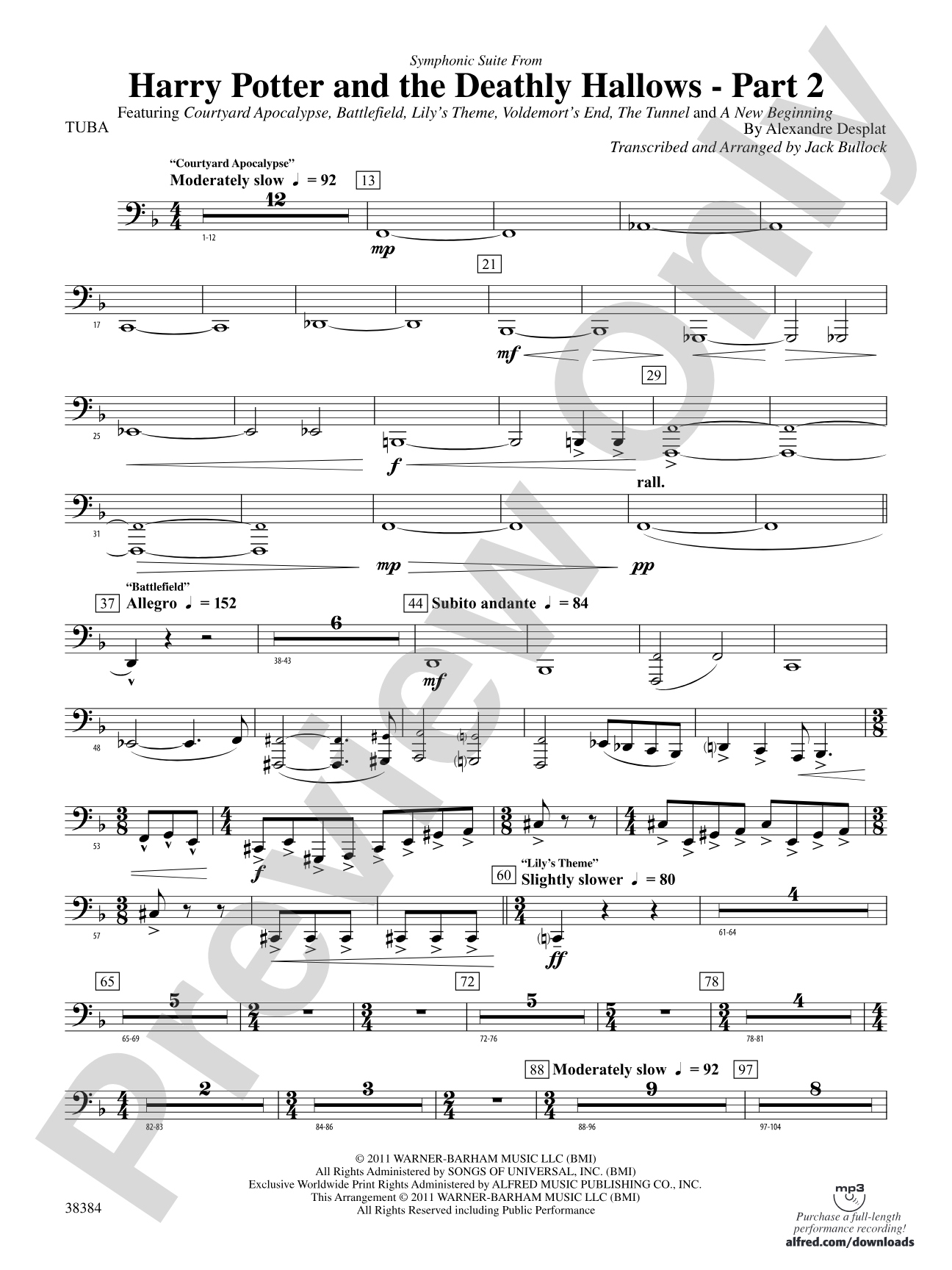 Harry Potter and the Deathly Hallows, Part 2, Symphonic Suite from: Tuba