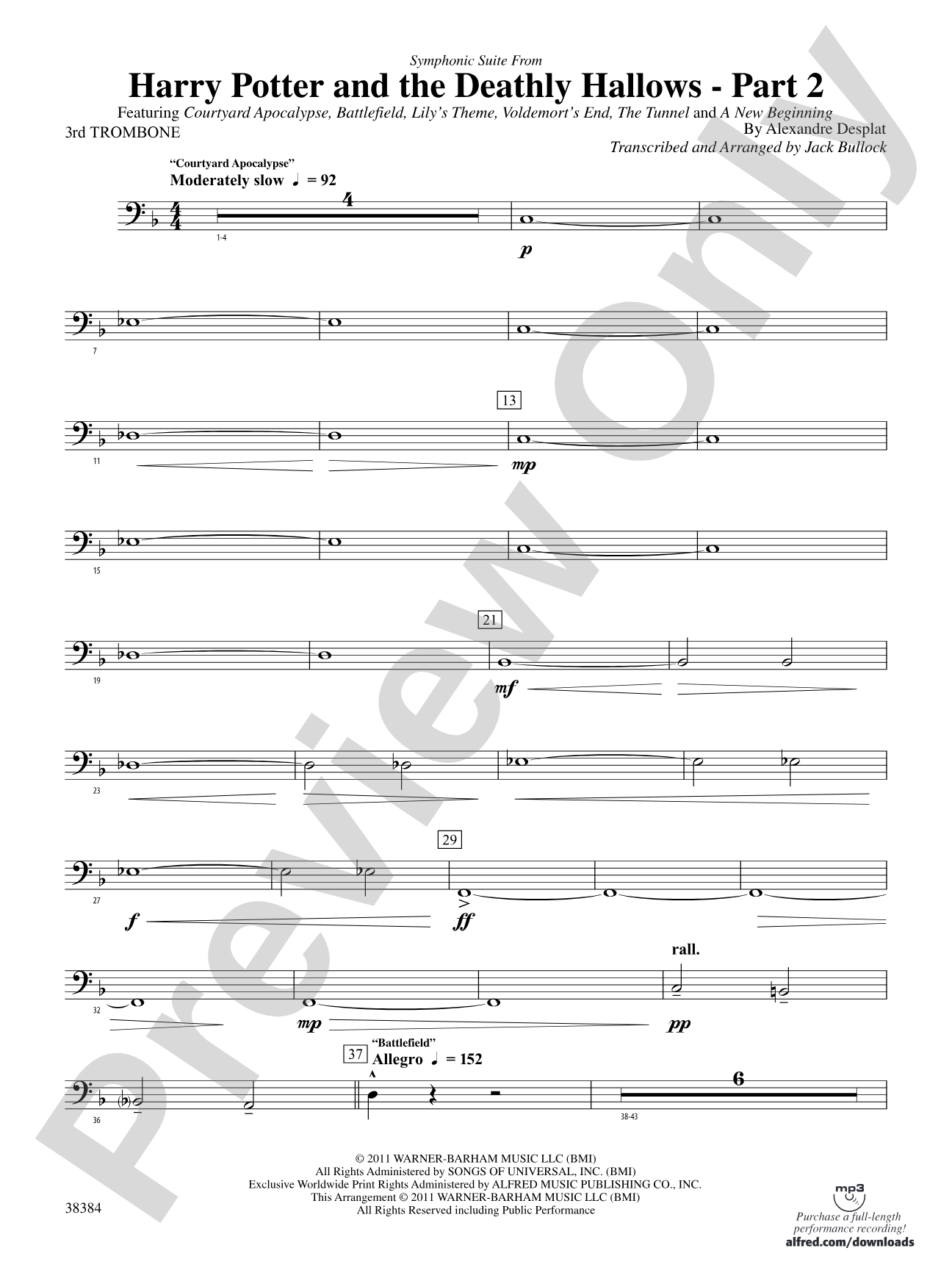 Harry Potter and the Deathly Hallows, Part 2, Symphonic Suite from: 3rd Trombone
