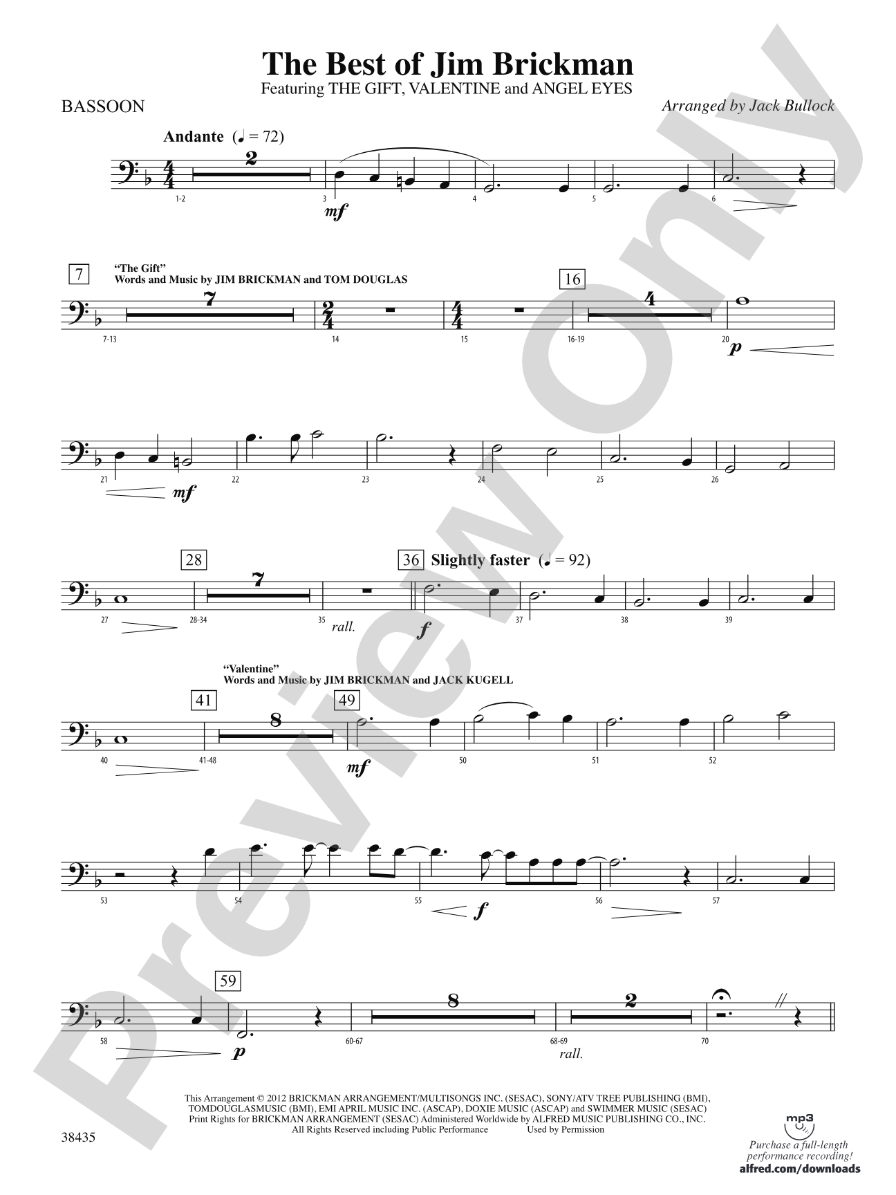 The Best of Jim Brickman: Bassoon