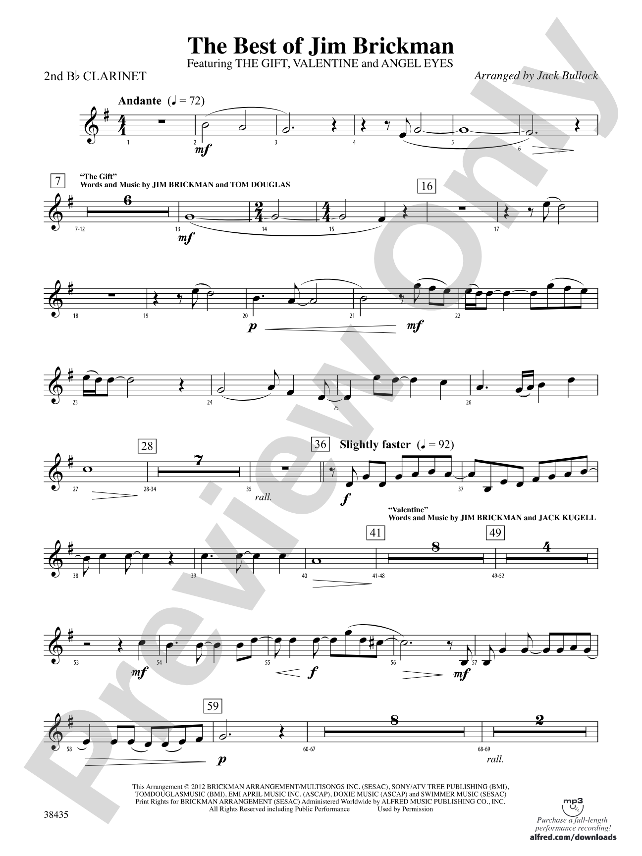 The Best of Jim Brickman: 2nd B-flat Clarinet