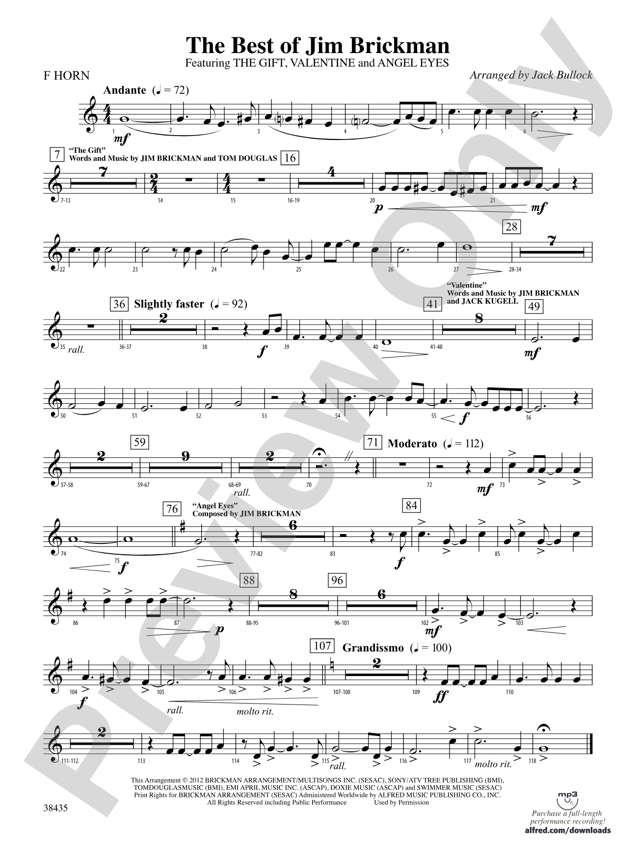The Best of Jim Brickman: 1st F Horn