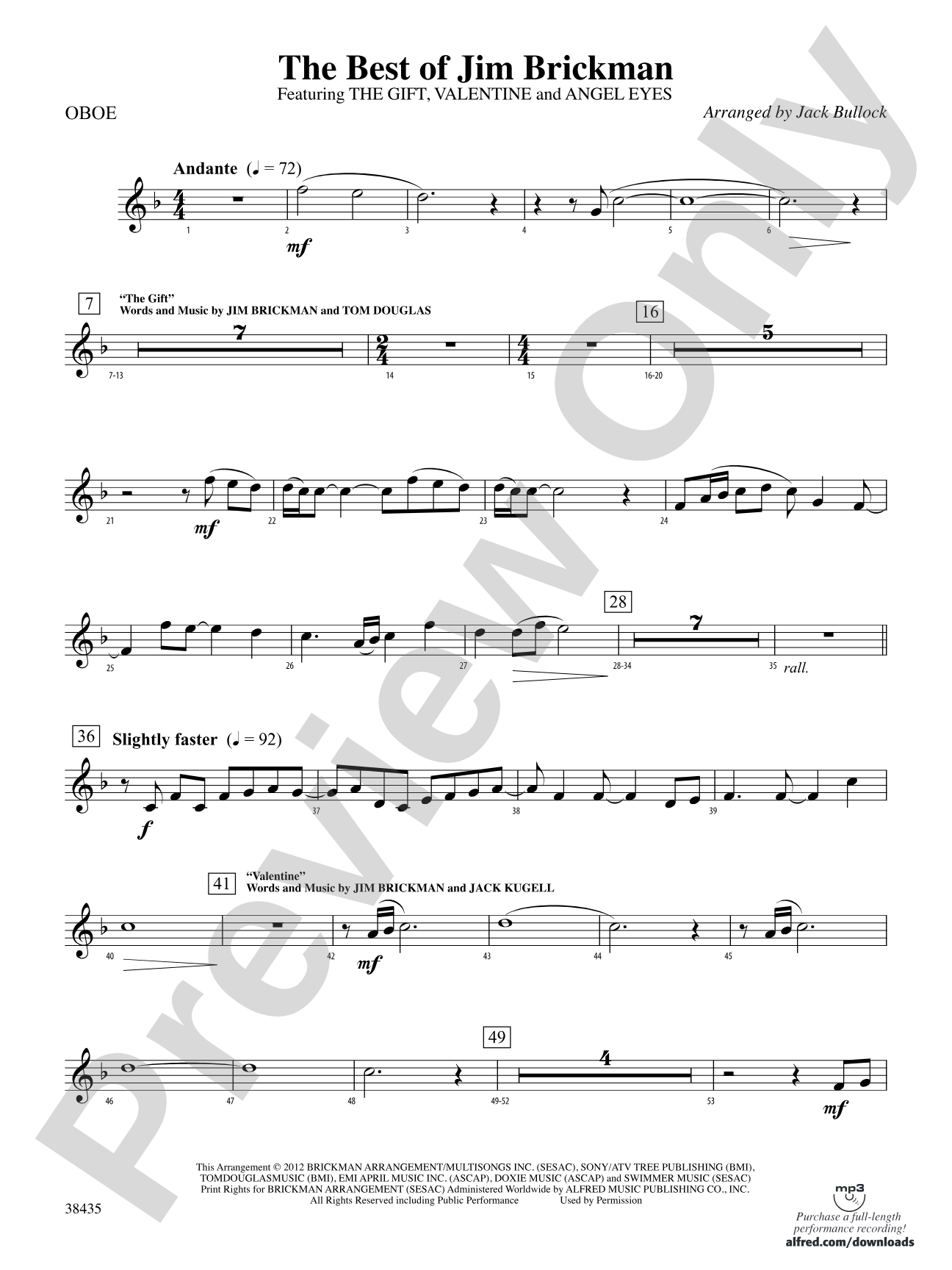 The Best of Jim Brickman: Oboe