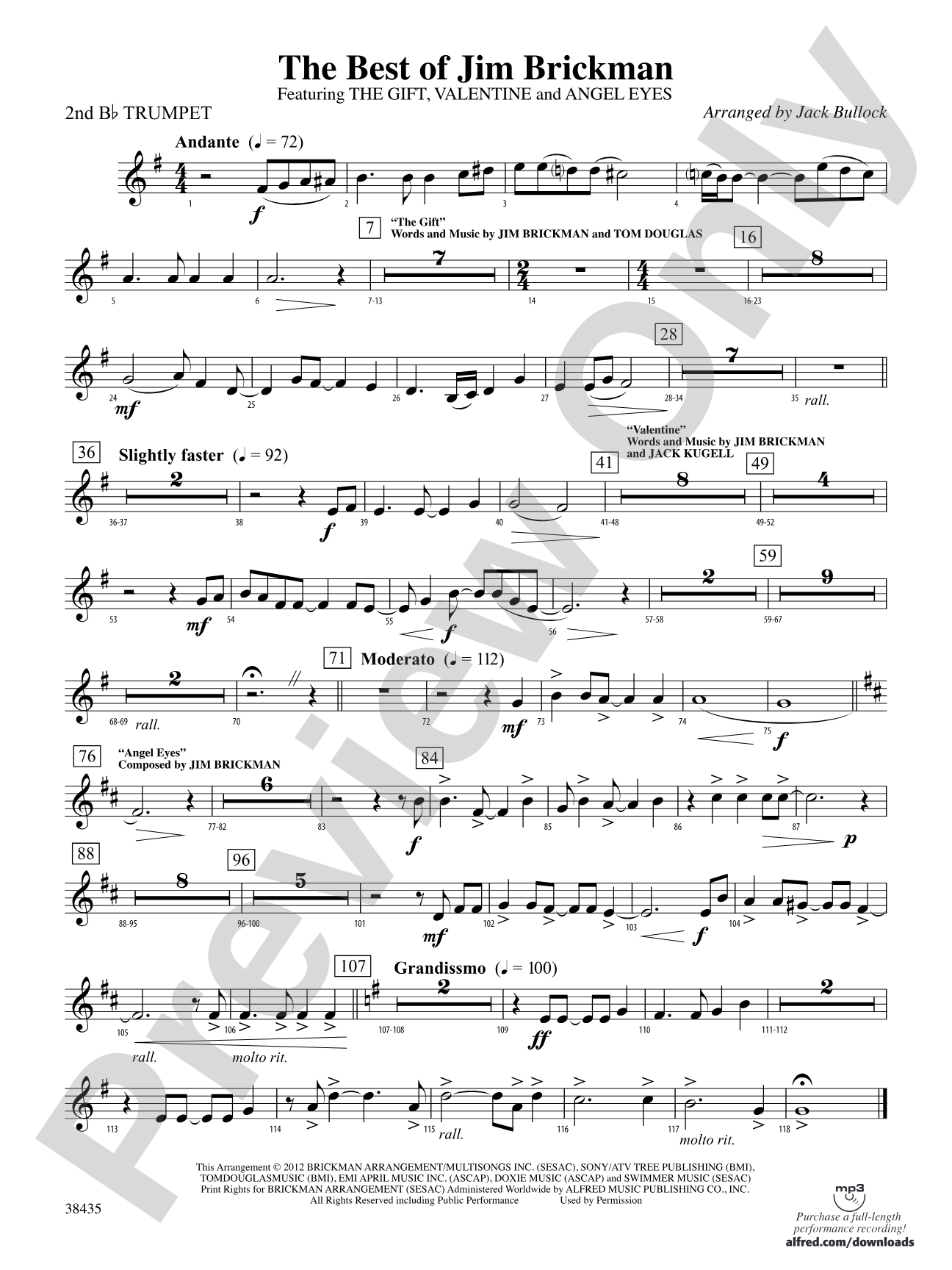 The Best of Jim Brickman: 2nd B-flat Trumpet