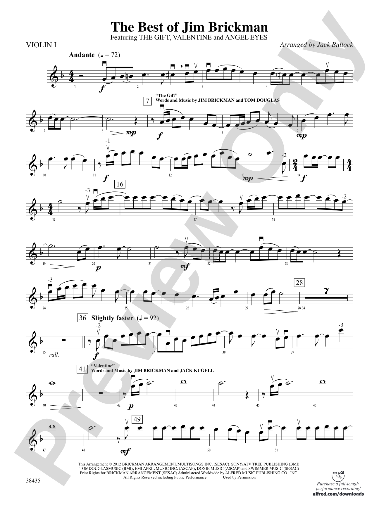 The Best of Jim Brickman: 1st Violin