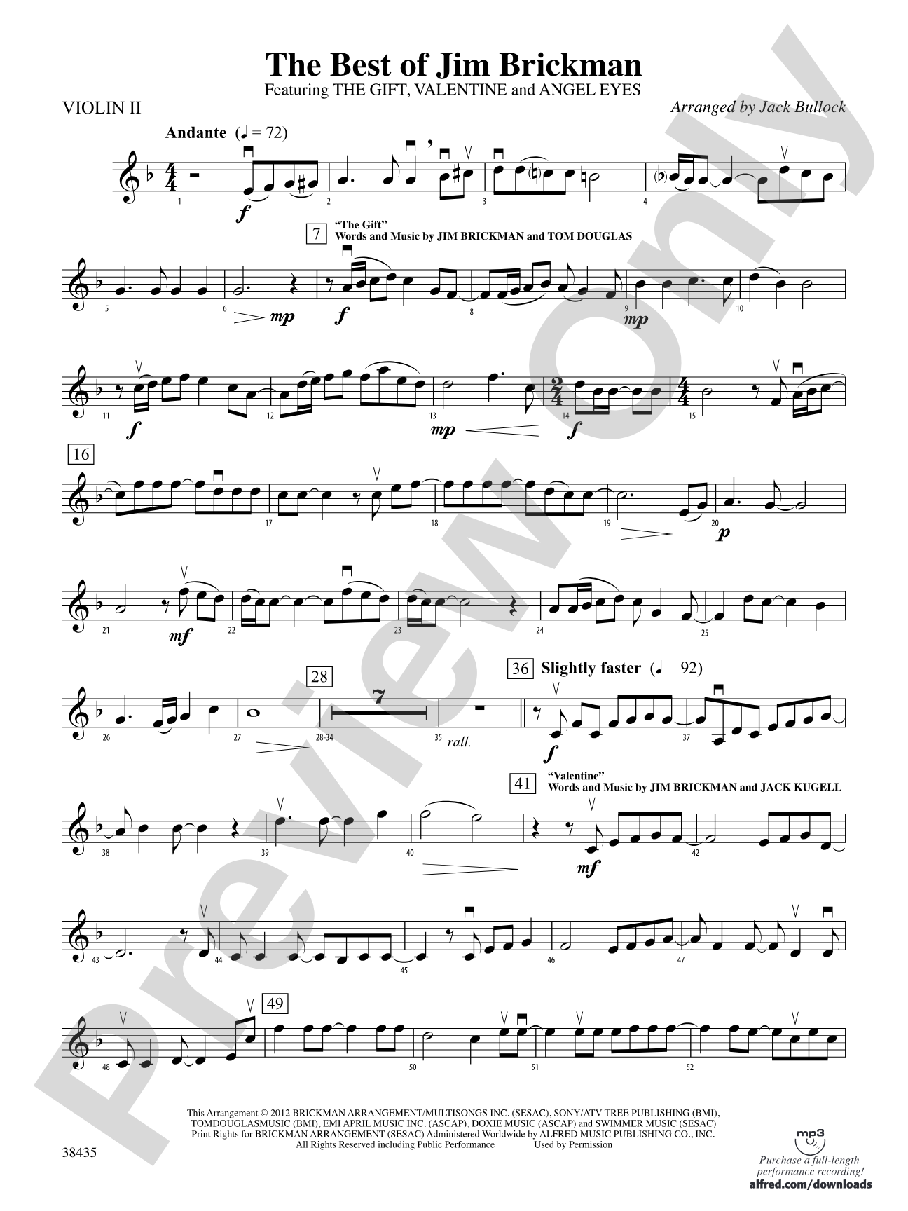 The Best of Jim Brickman: 2nd Violin