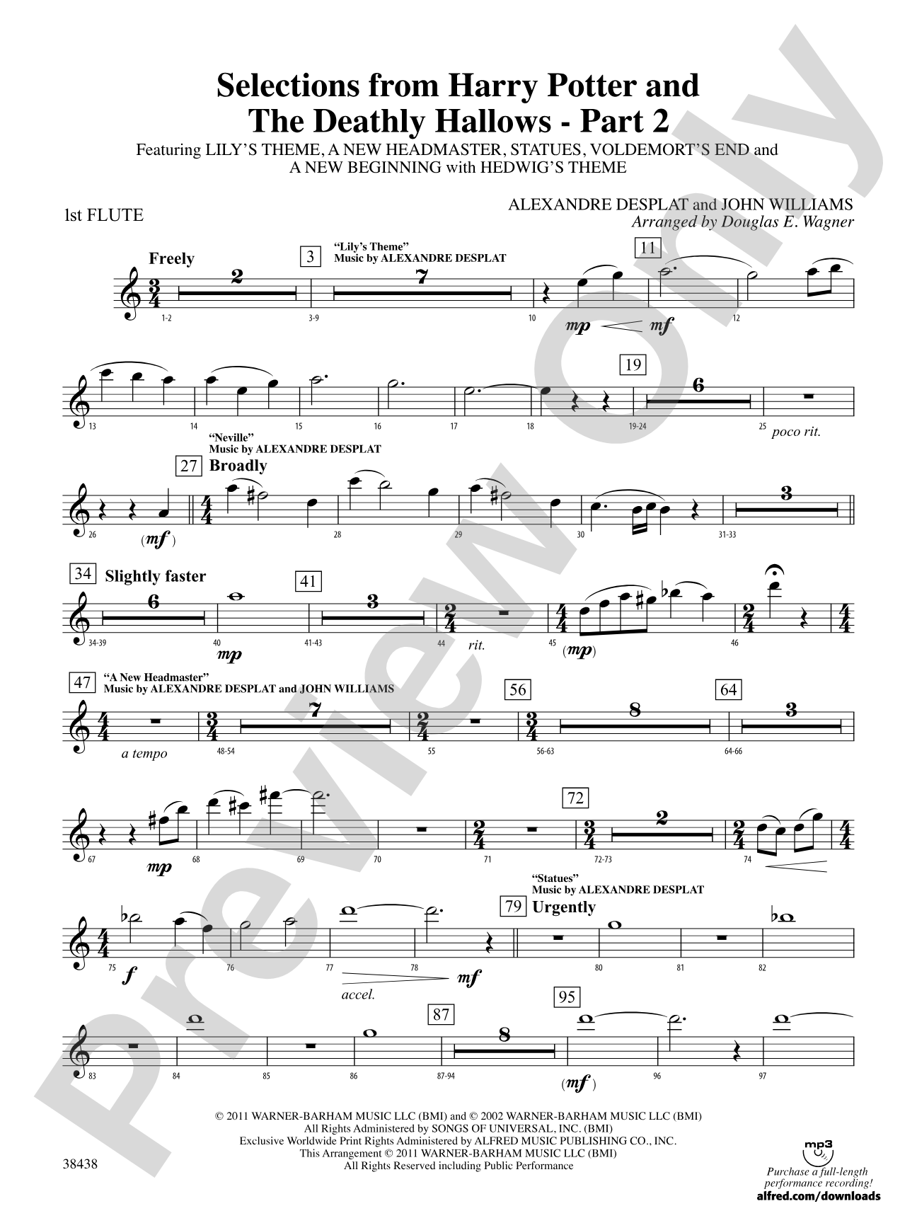 Harry Potter and the Deathly Hallows, Part 2, Selections from: Flute