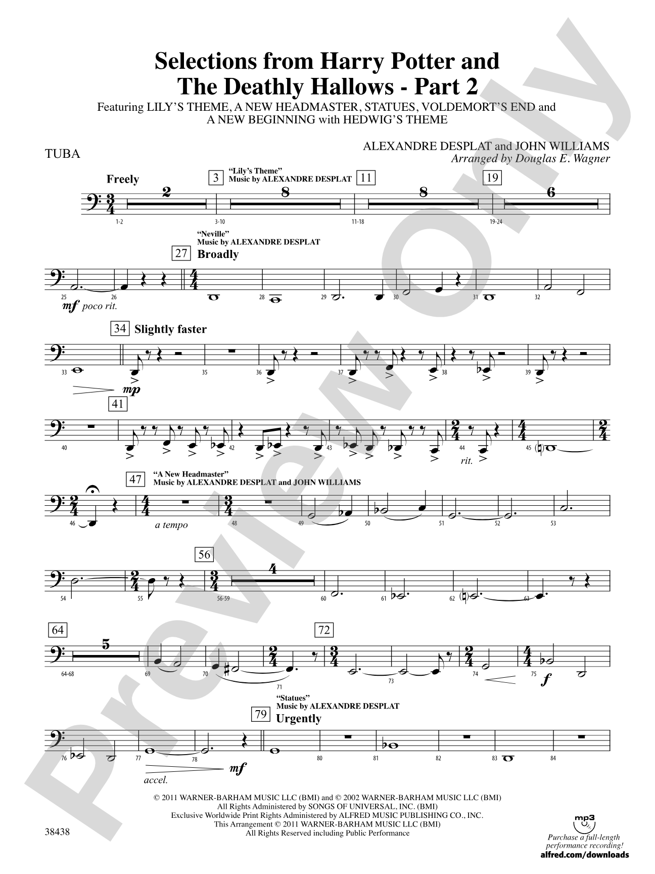 Harry Potter and the Deathly Hallows, Part 2, Selections from: Tuba
