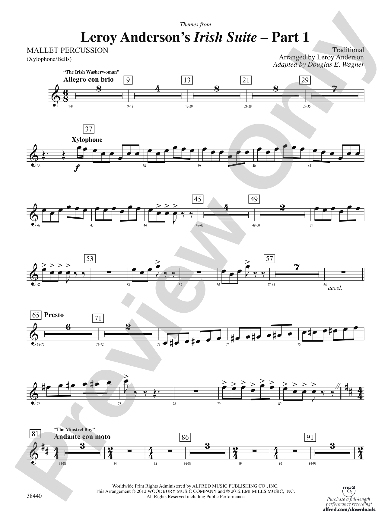 Leroy Anderson's Irish Suite, Part 1 (Themes from): Mallets