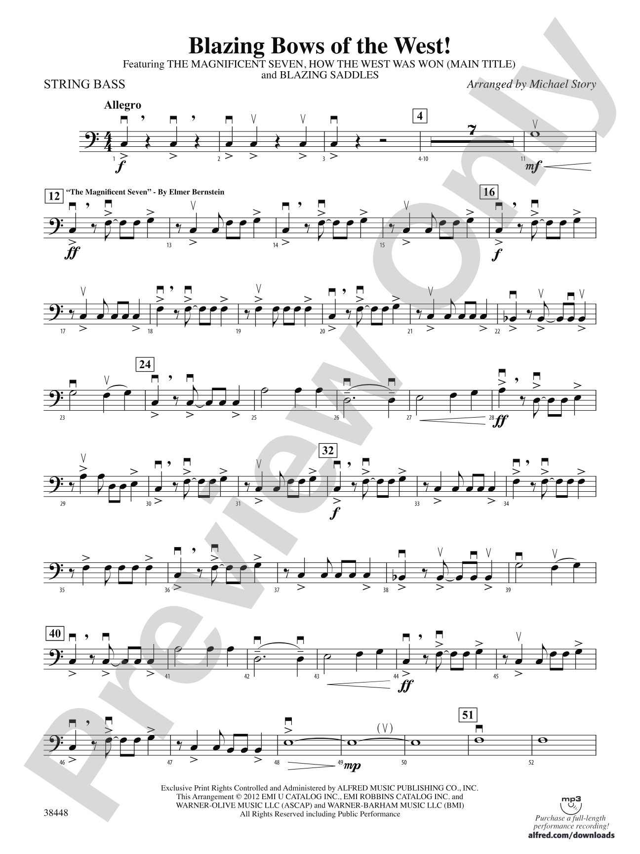 Blazing Bows of the West!: String Bass