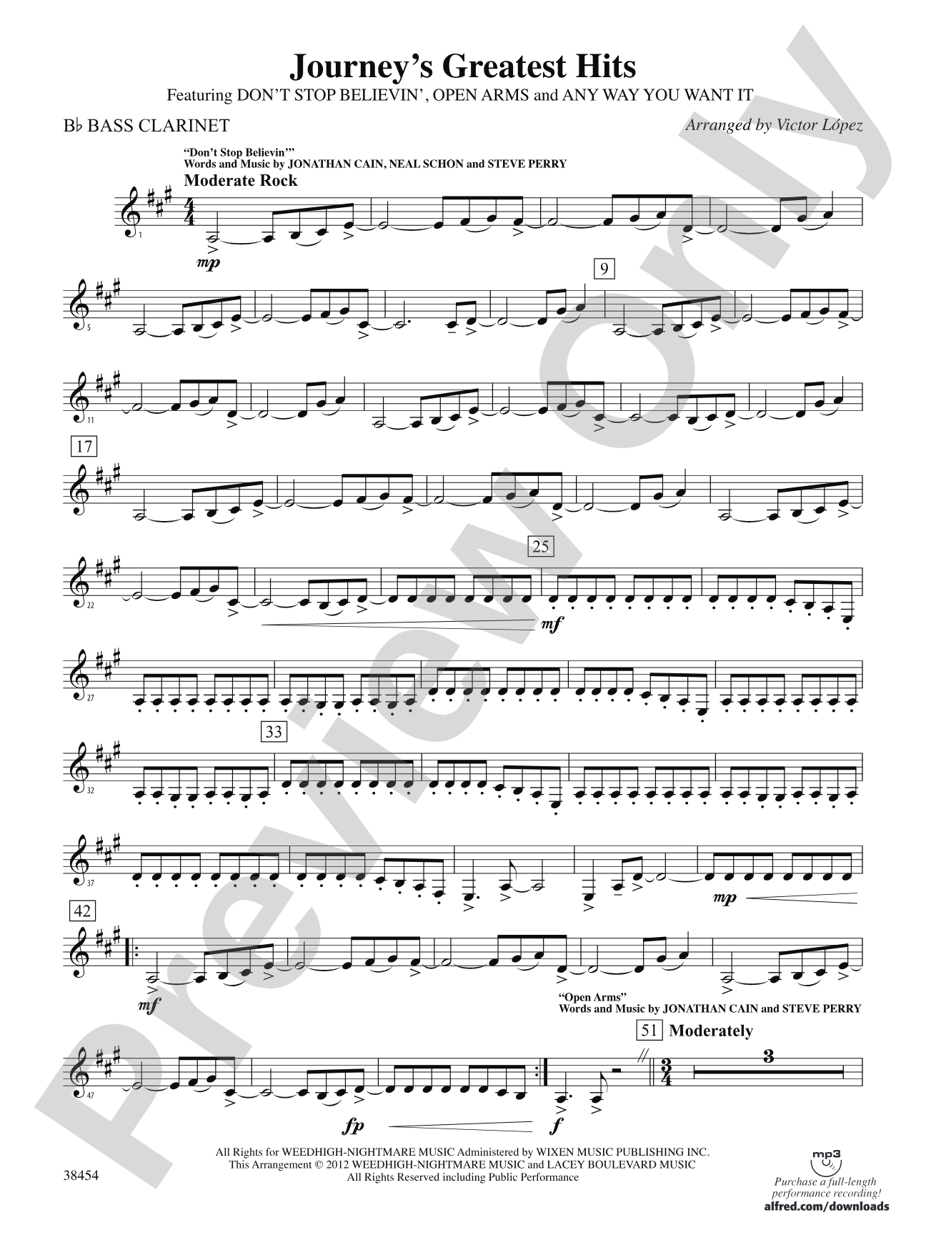 Journey's Greatest Hits: B-flat Bass Clarinet