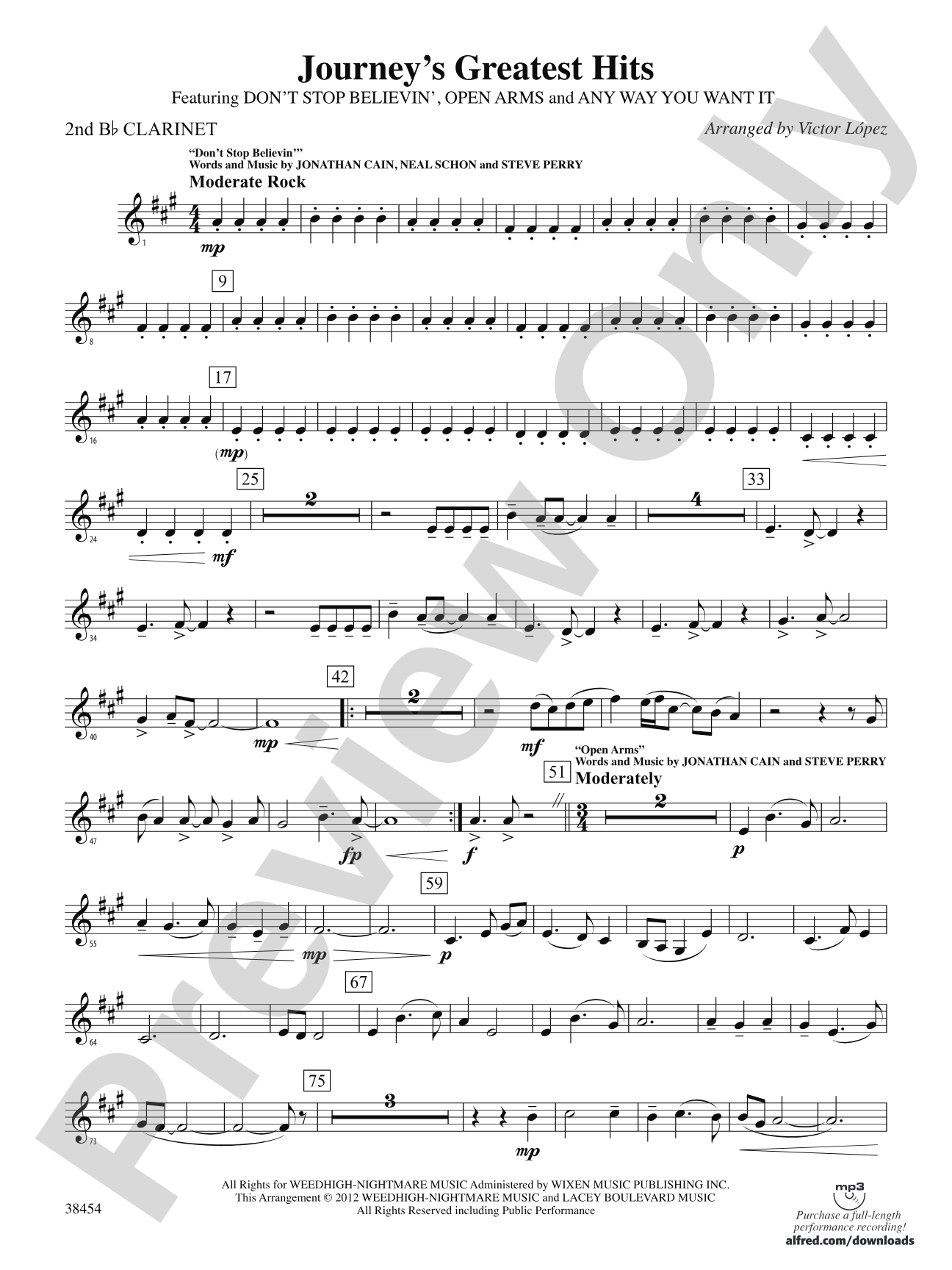 Journey's Greatest Hits: 2nd B-flat Clarinet