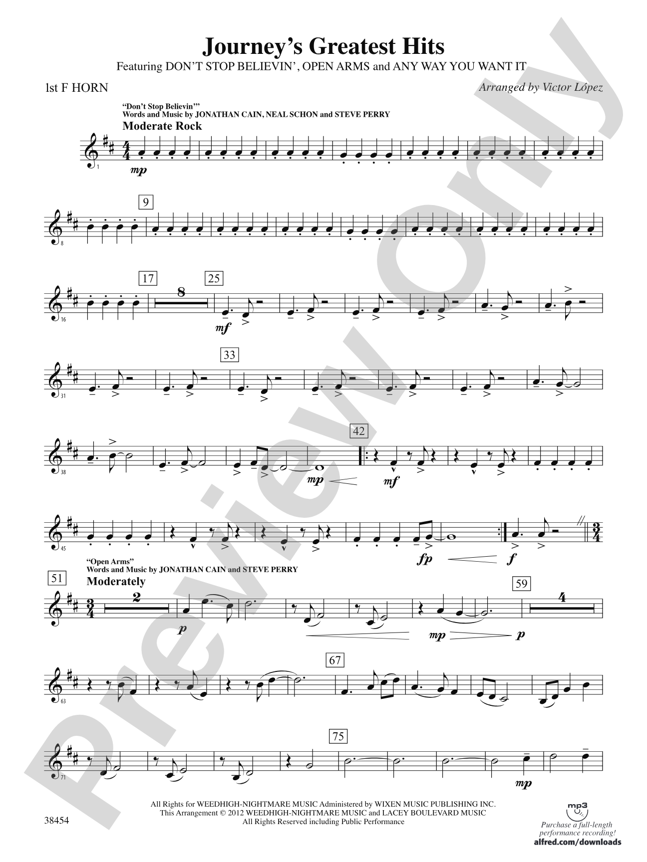 Journey's Greatest Hits: 1st F Horn