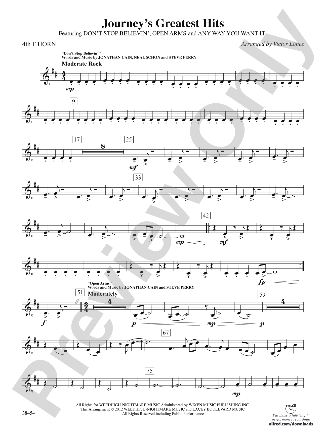 Journey's Greatest Hits: 4th F Horn