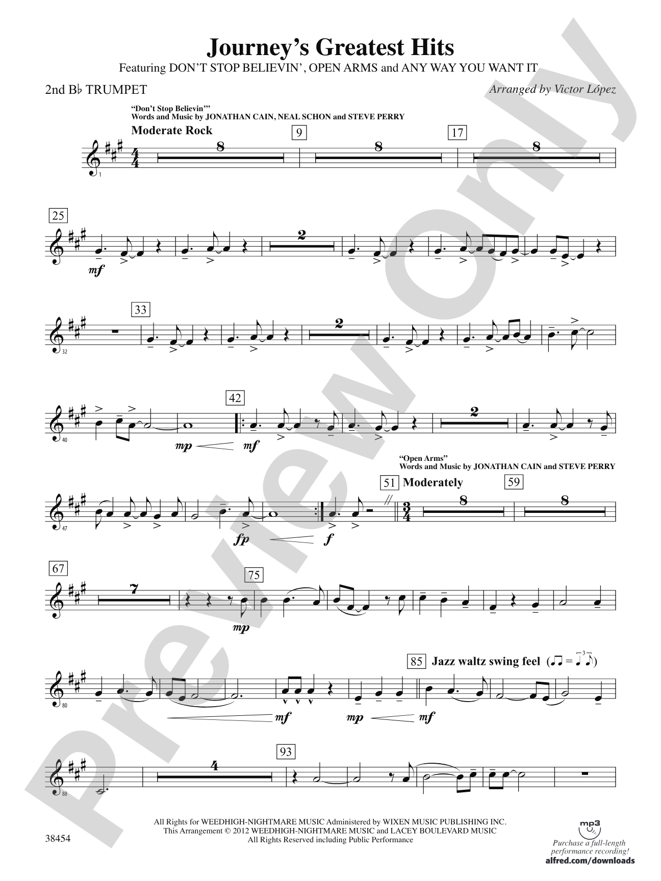 Journey's Greatest Hits: 2nd B-flat Trumpet