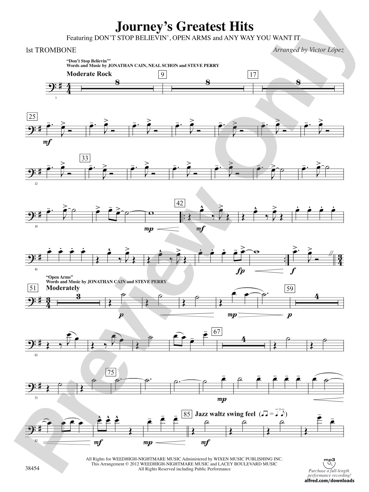 Journey's Greatest Hits: 1st Trombone