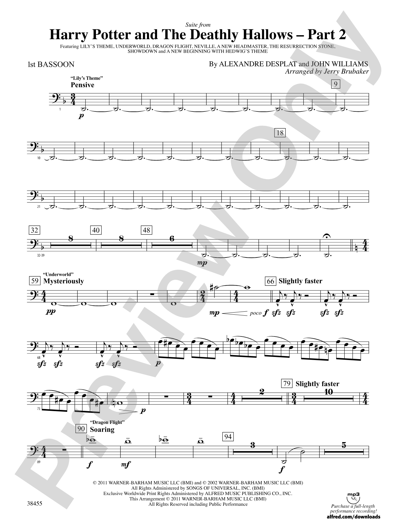 Harry Potter and the Deathly Hallows, Part 2, Suite from: Bassoon