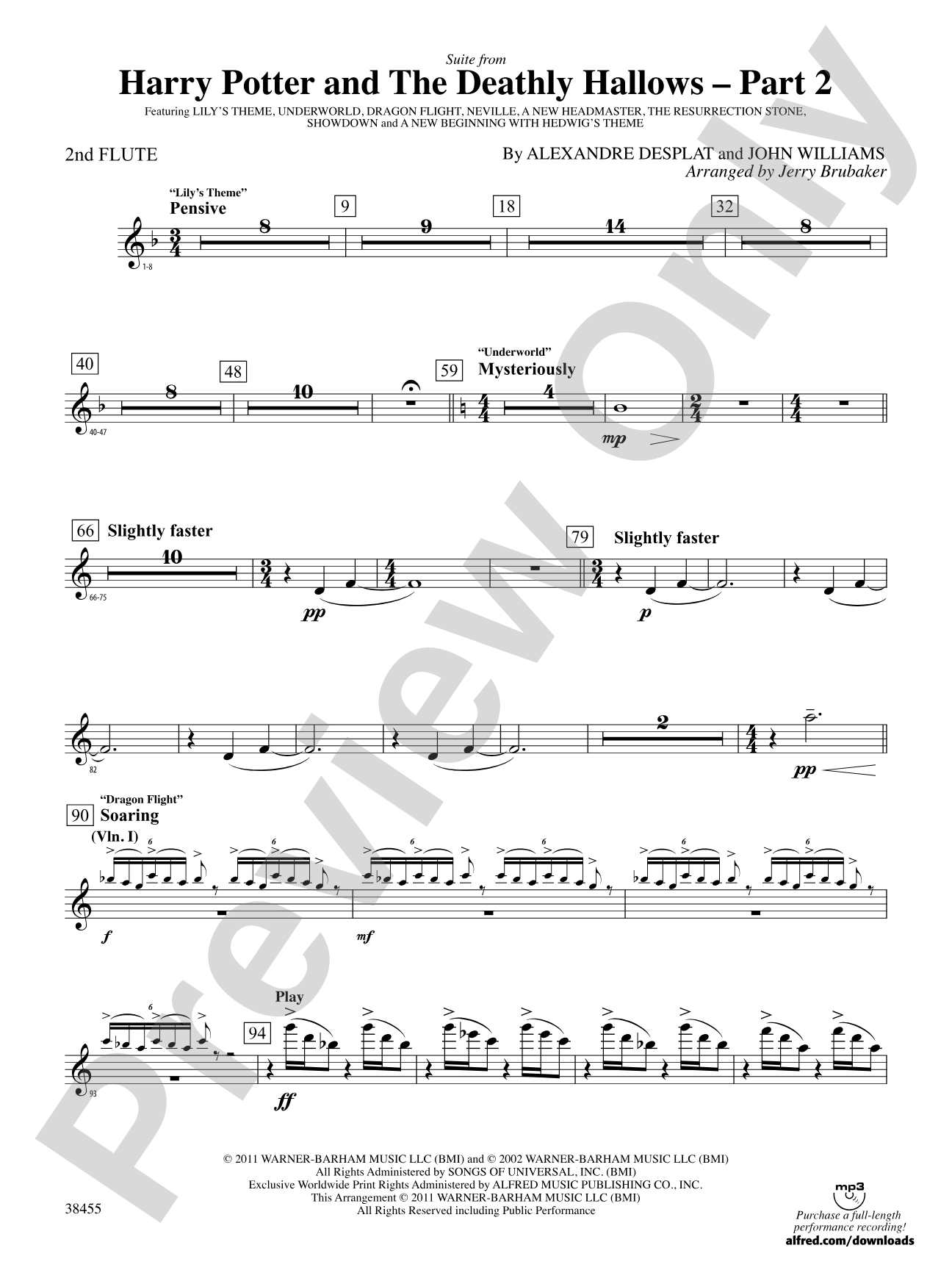 Harry Potter and the Deathly Hallows, Part 2, Suite from: 2nd Flute