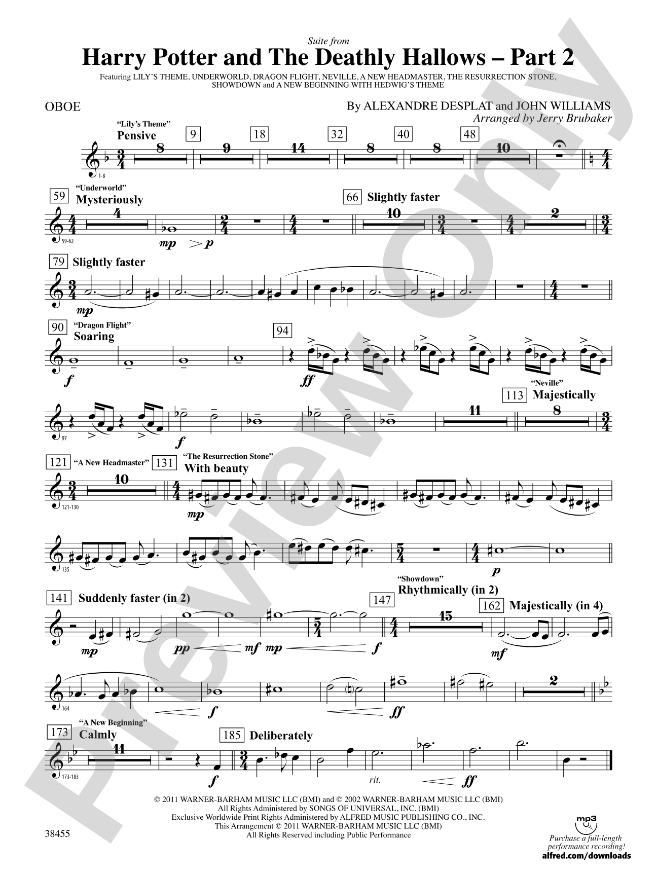 Harry Potter and the Deathly Hallows, Part 2, Suite from: Oboe