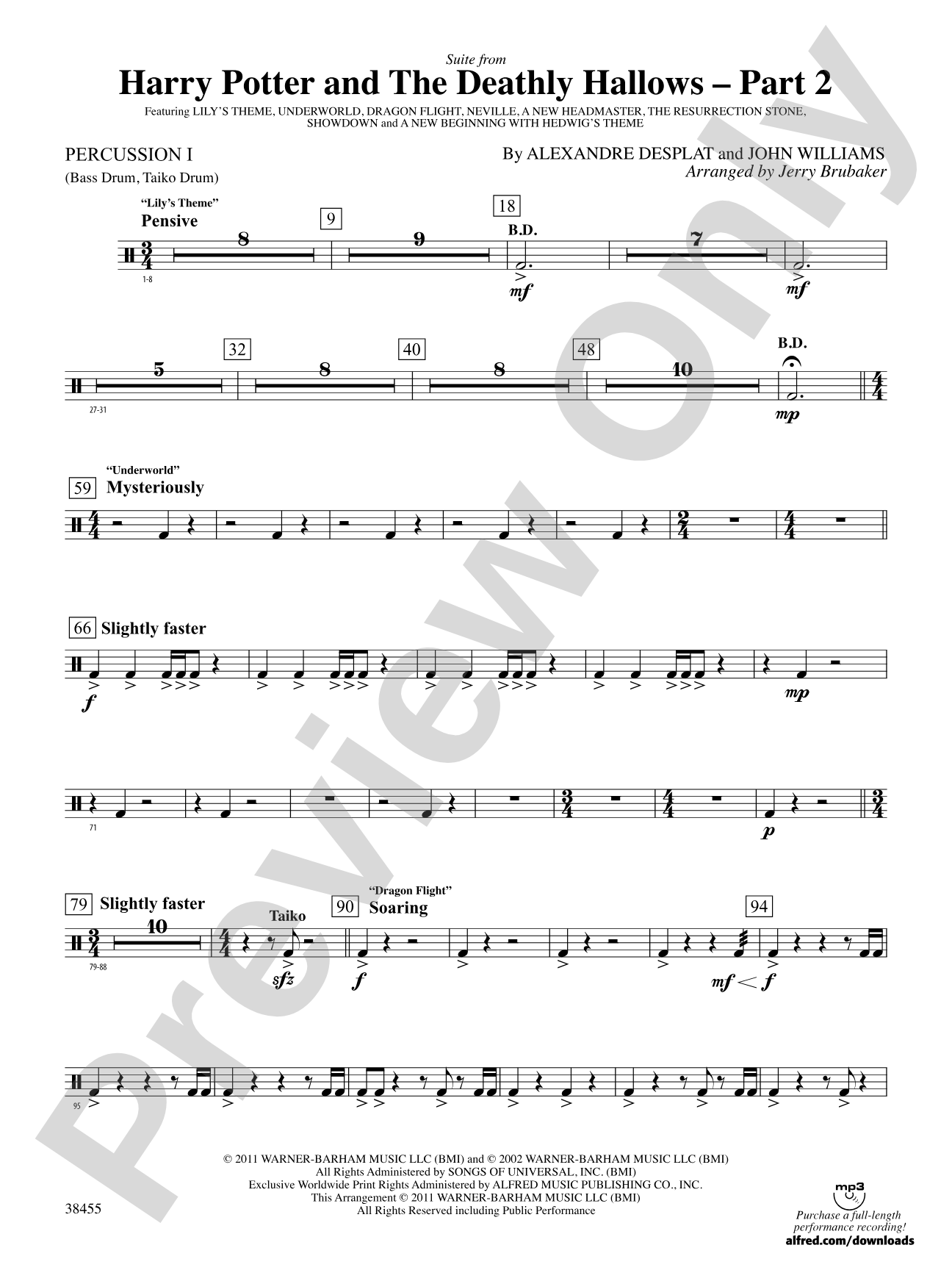 Harry Potter and the Deathly Hallows, Part 2, Suite from: 1st Percussion