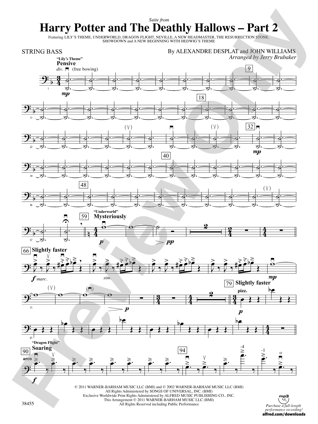 Harry Potter and the Deathly Hallows, Part 2, Suite from: String Bass