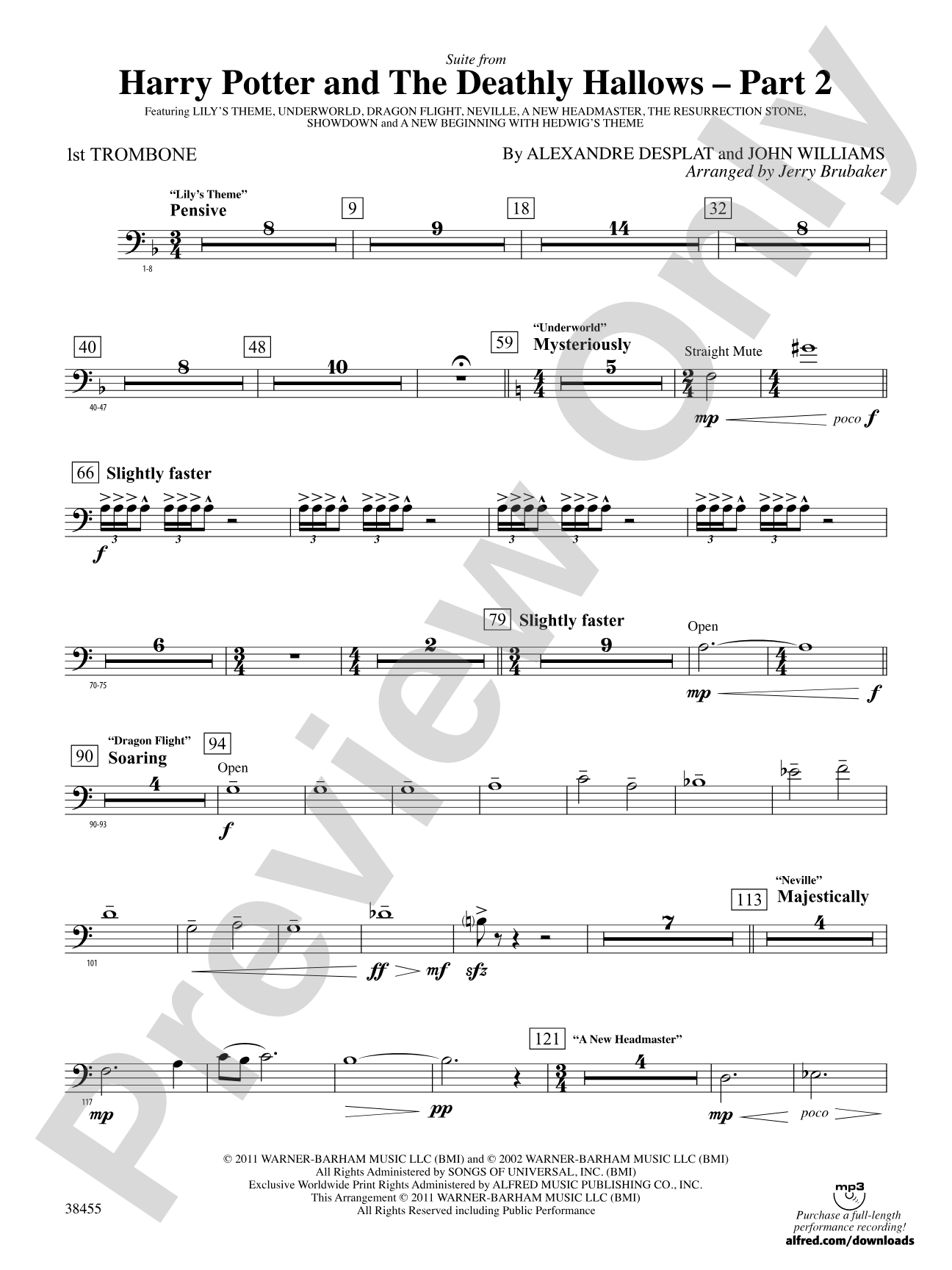 Harry Potter and the Deathly Hallows, Part 2, Suite from: 1st Trombone