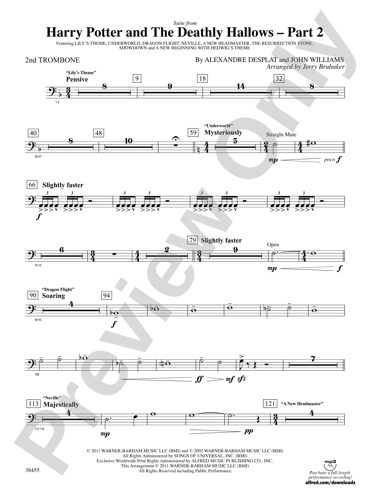 Harry Potter and the Deathly Hallows, Part 2, Suite from: 2nd Trombone