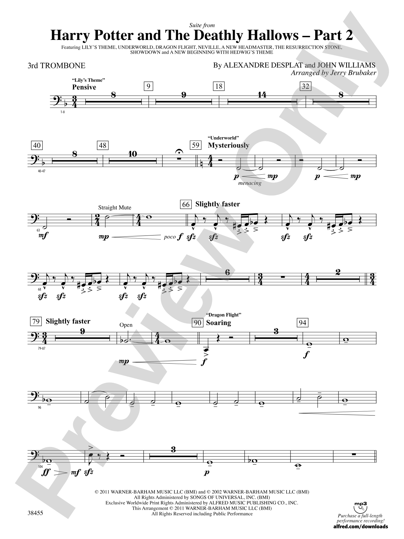 Harry Potter and the Deathly Hallows, Part 2, Suite from: 3rd Trombone