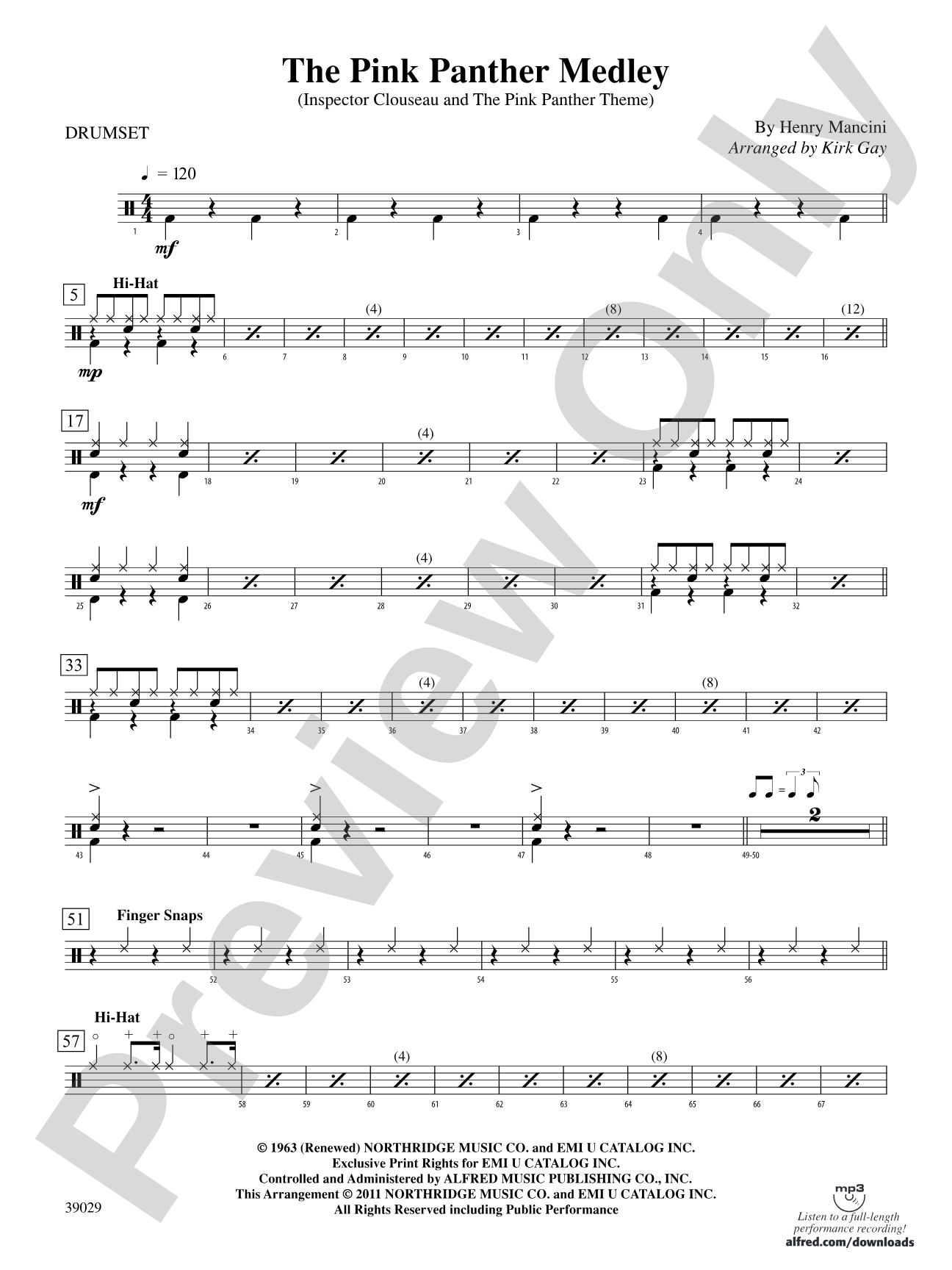 The Pink Panther Medley (Inspector Clouseau and The Pink Panther Theme): Drums