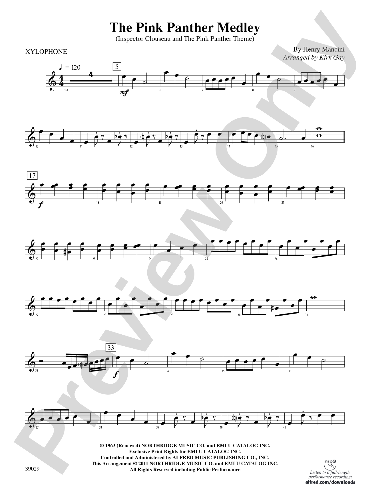 The Pink Panther Medley (Inspector Clouseau and The Pink Panther Theme): Xylophone