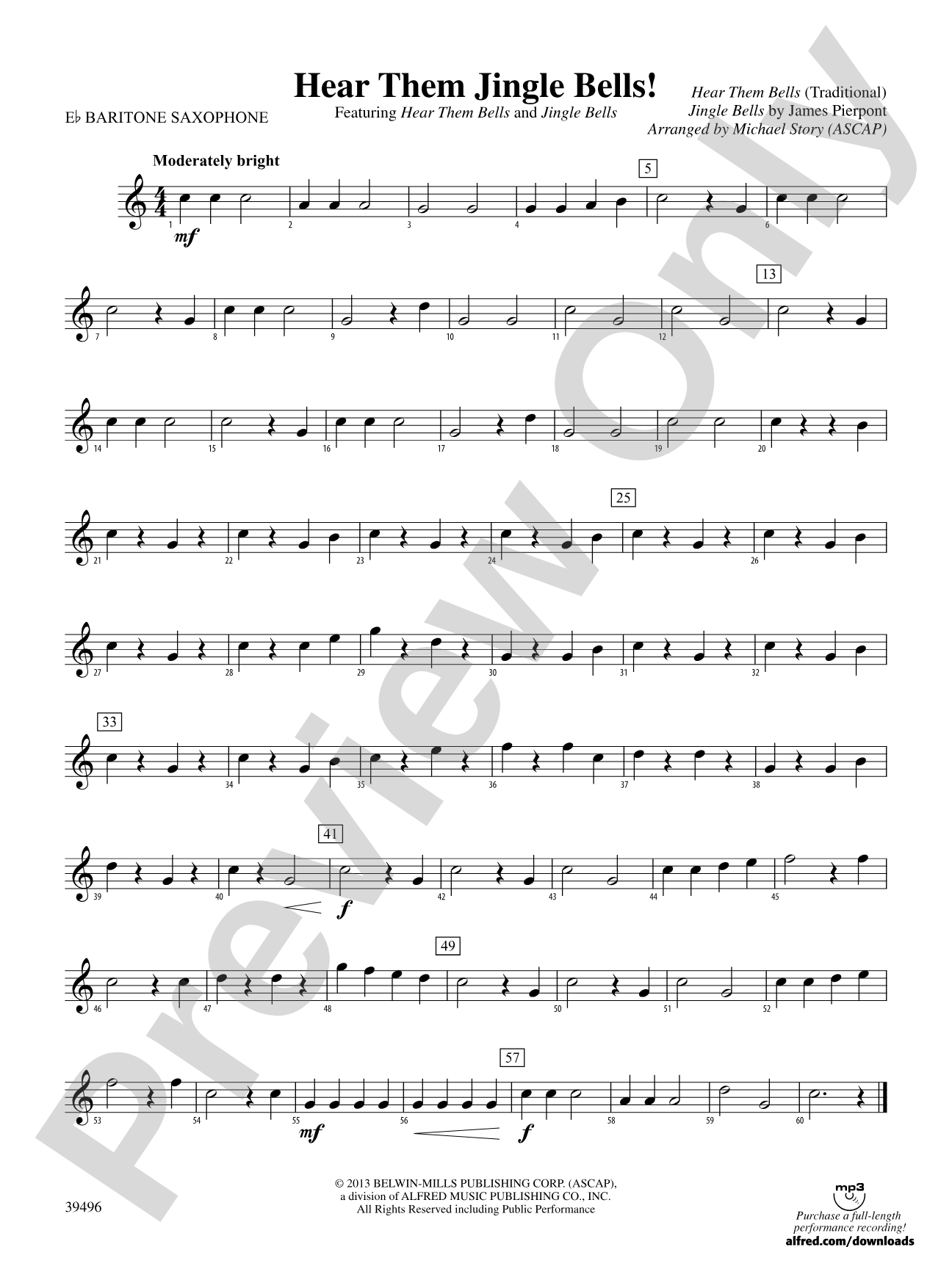 Hear Them Jingle Bells!: E-flat Baritone Saxophone