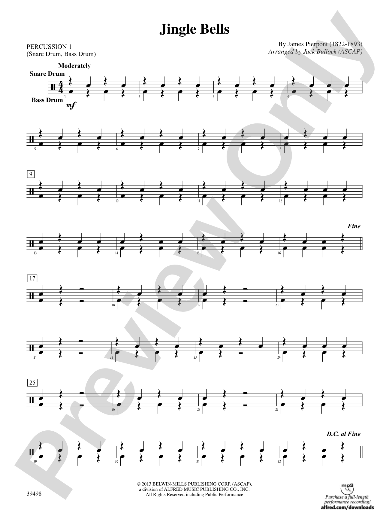 Jingle Bells: 1st Percussion