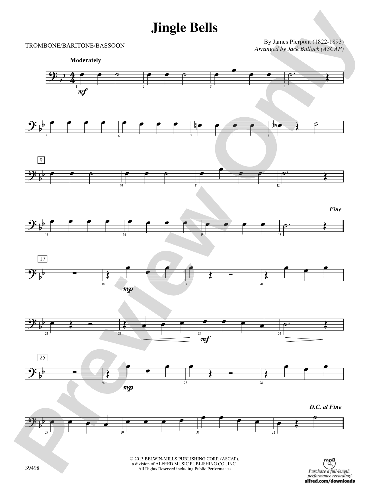 Jingle Bells: 1st Trombone