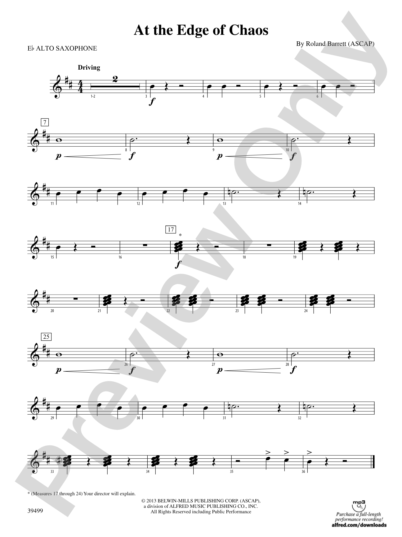 At the Edge of Chaos: E-flat Alto Saxophone