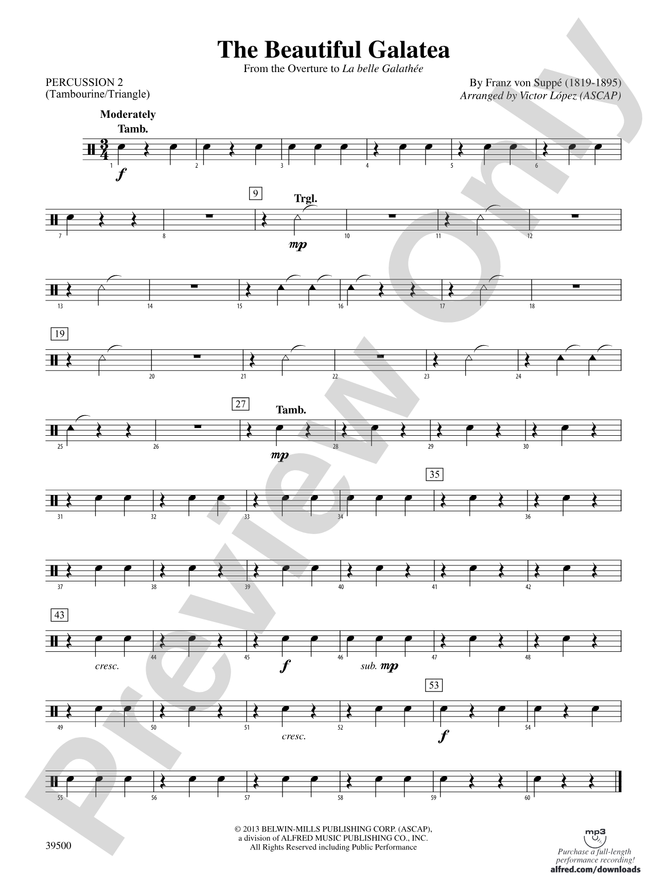 The Beautiful Galatea (from the Overture to La belle Galathée): 2nd Percussion