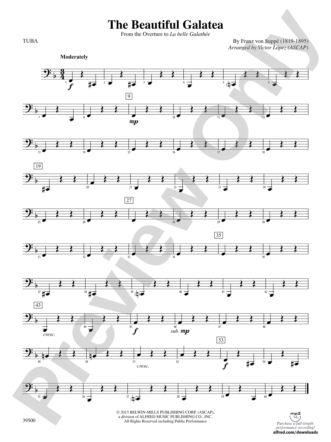 The Beautiful Galatea (from the Overture to La belle Galathée): Tuba