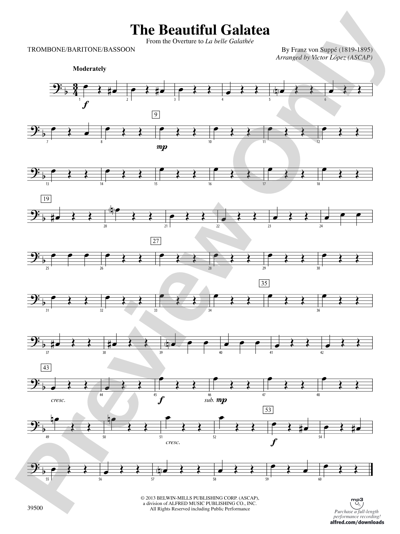 The Beautiful Galatea (from the Overture to La belle Galathée): 1st Trombone