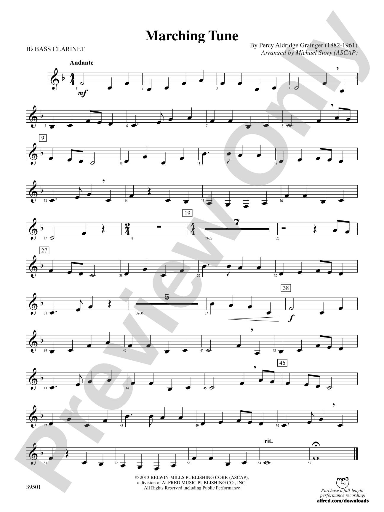 Marching Tune: B-flat Bass Clarinet