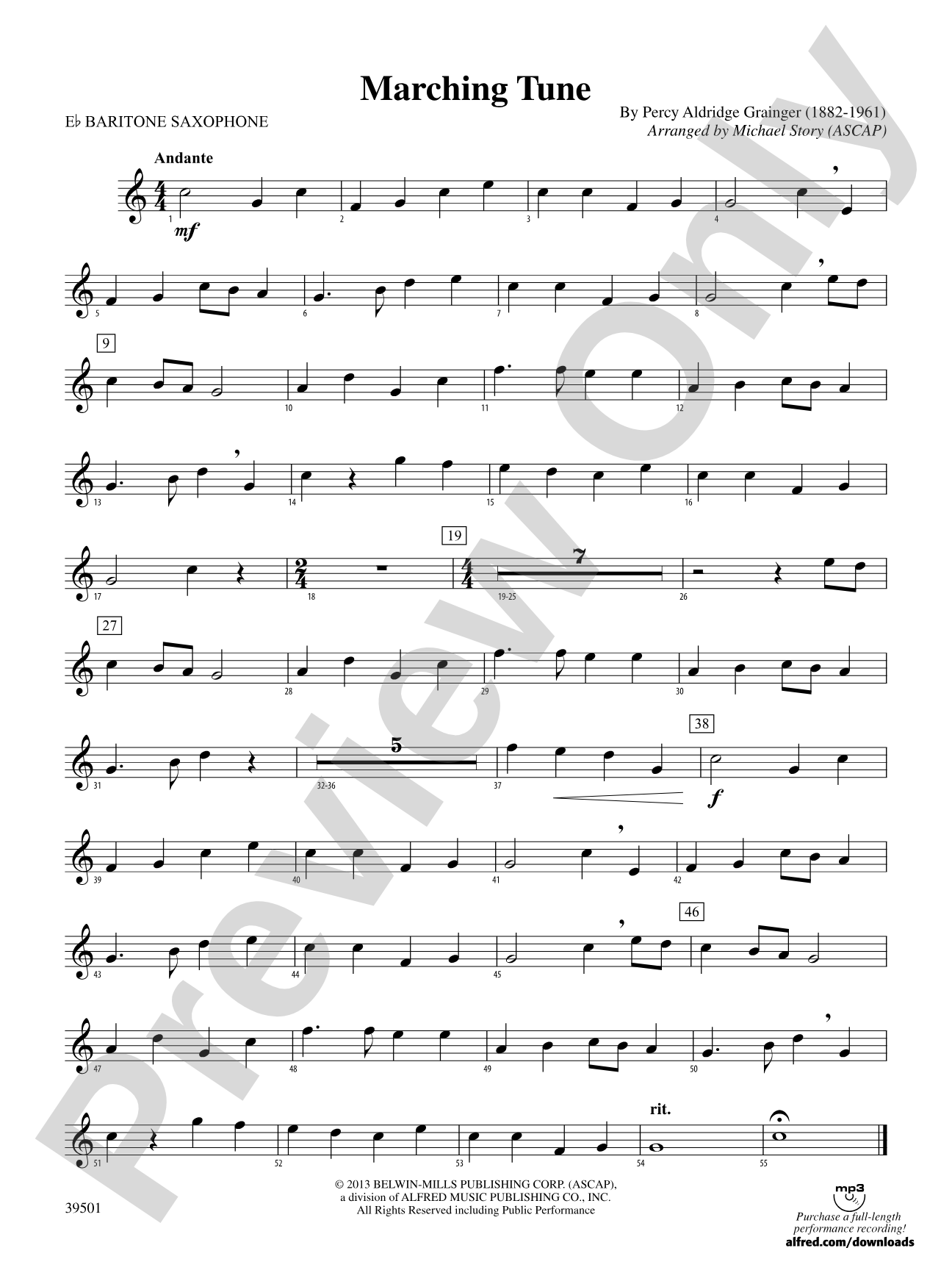 Marching Tune: E-flat Baritone Saxophone