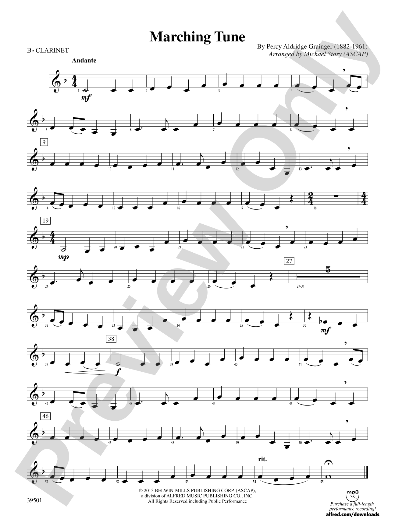 Marching Tune: 1st B-flat Clarinet