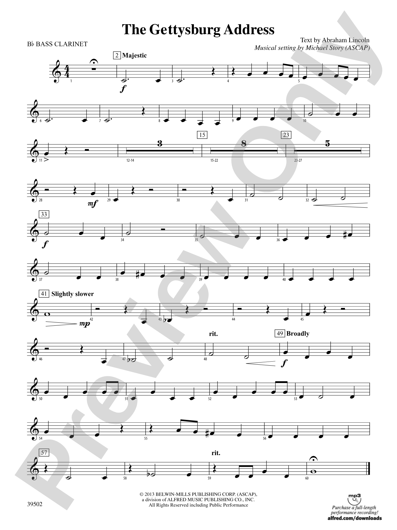 The Gettysburg Address: B-flat Bass Clarinet