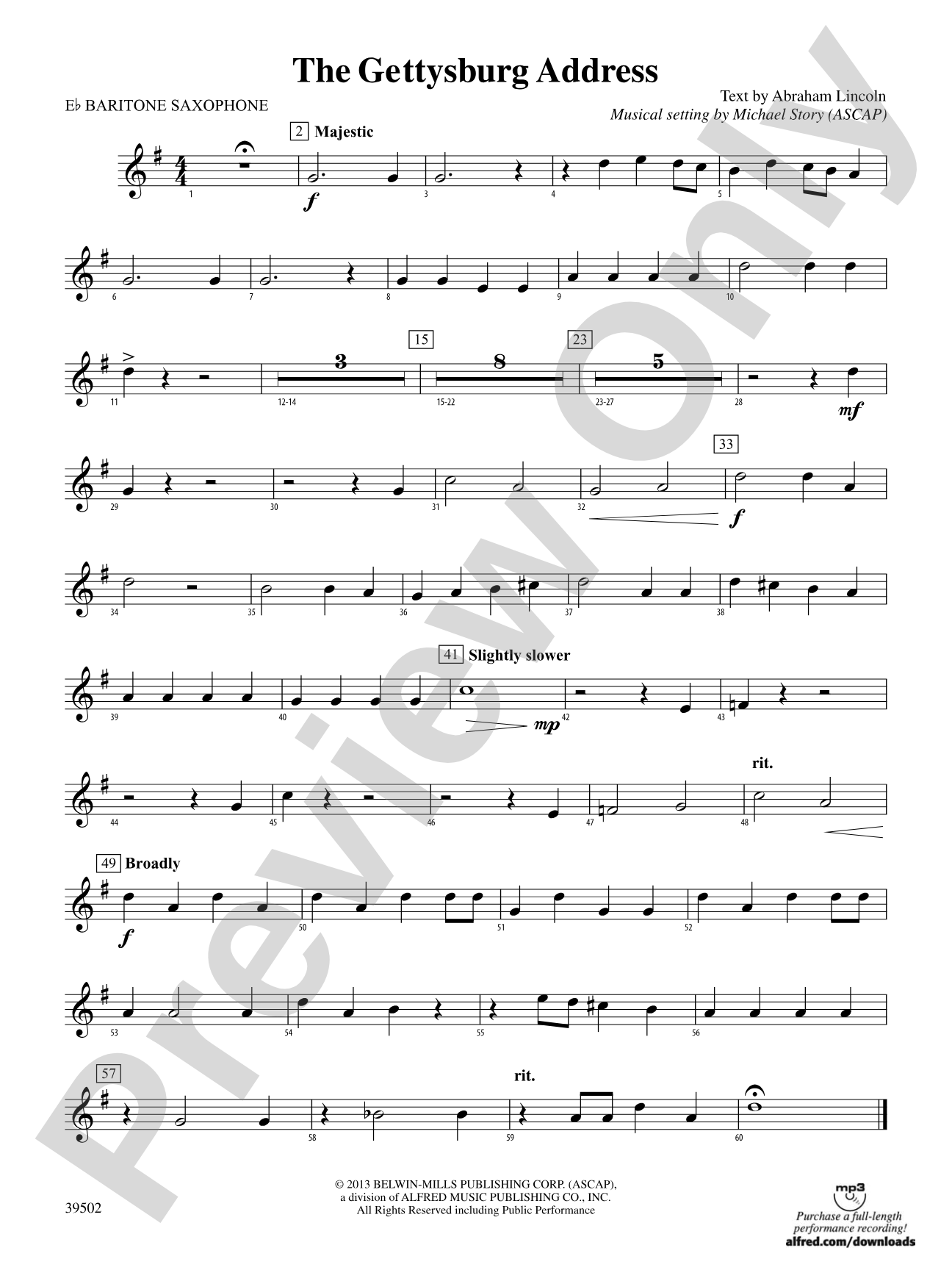 The Gettysburg Address: E-flat Baritone Saxophone