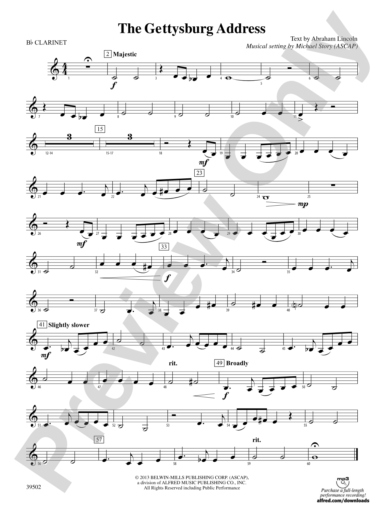 The Gettysburg Address: 1st B-flat Clarinet