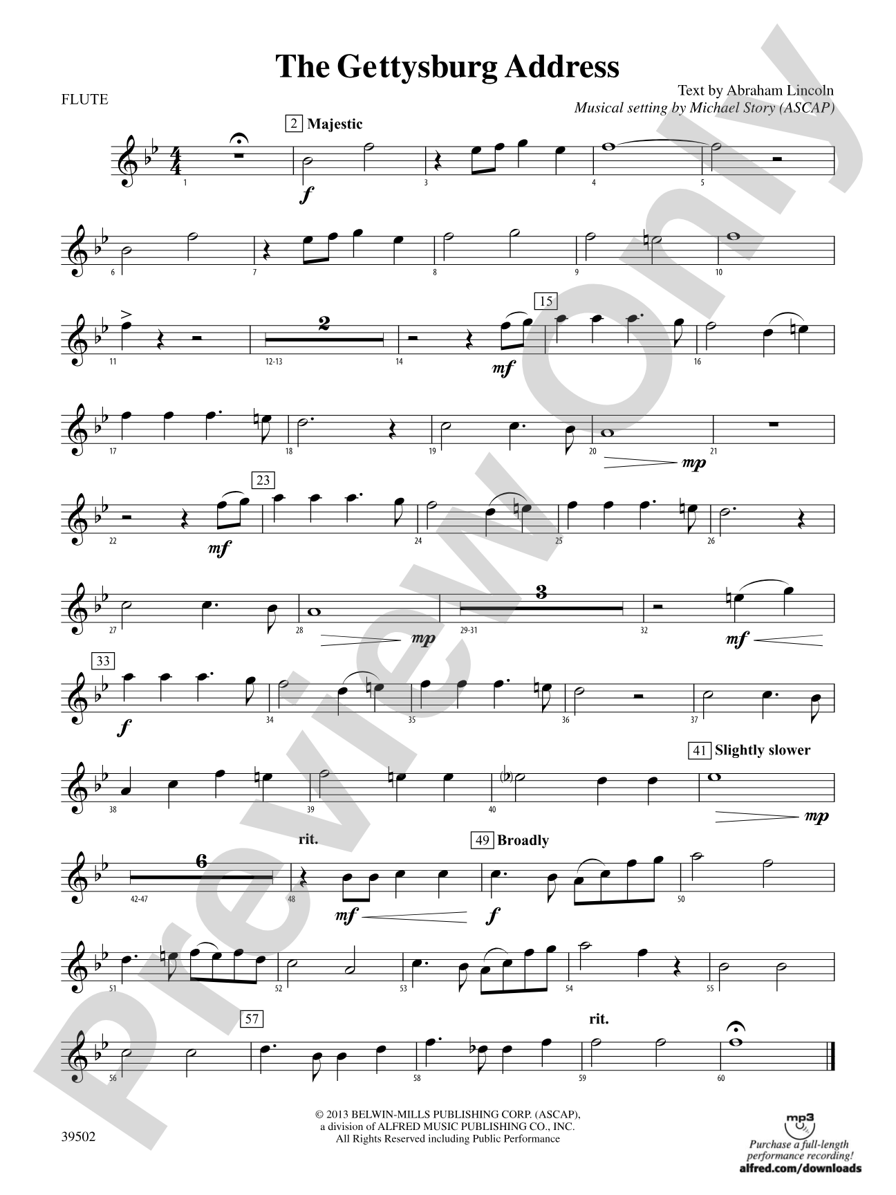 The Gettysburg Address: Flute